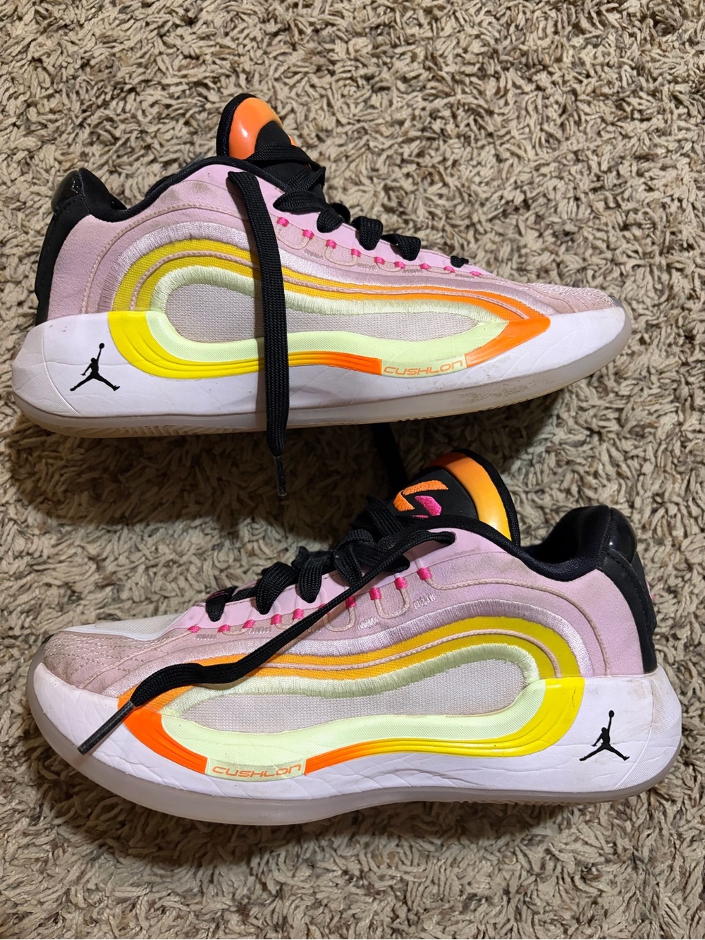 Jordan Kids' Pink, Yellow & Orange Cushlon Sneakers